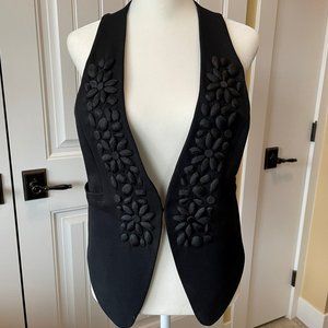 Karen Kane Black Embellished Vest, Size S